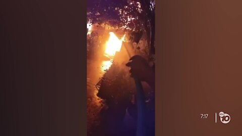 Neighbors scramble to fight granny flat fire in Escondido