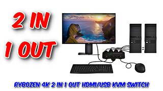 Rybozen 4K 2 In 1 Out HDMI/USB KVM Switcher