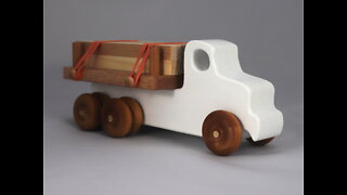 Wooden Toy Lumber Truck, Handmade and Painted in Your Choice of Colors and Amber Shellac