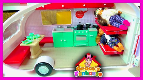 LORI Dolls With Kitchen Toy Set and Toy Camper in 4K