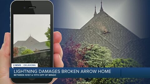 Lightning strikes Broken Arrow home
