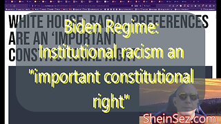 Biden Regime claims institutional racism an "important constitutional right" -SheinSez 223