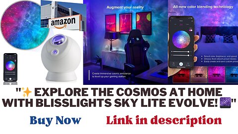 Cosmic Bliss with BlissLights Sky Lite Evolve | WiFi Star Projector for Gaming, and Home Theater"