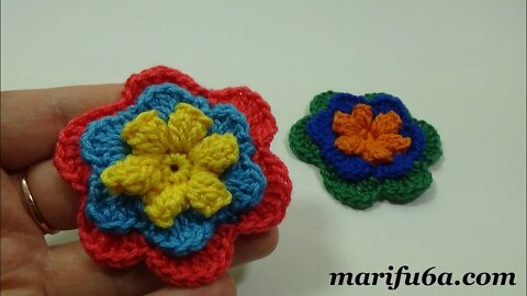 How to crochet 3D flower free written pattern in description