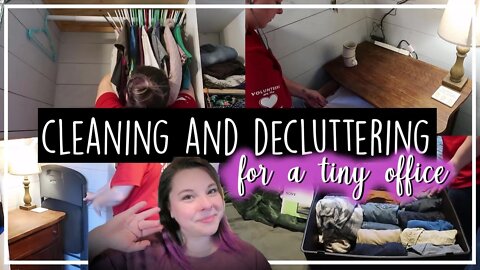 Setting Up My New Office Space//Closet Clean and Declutter//Clean With Me