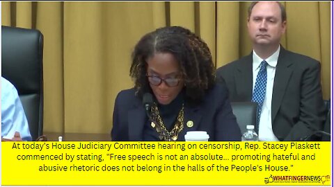 At today's House Judiciary Committee hearing on censorship, Rep. Stacey Plaskett