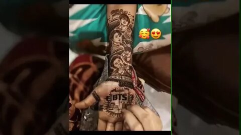 Mehandi Design x BTS #shorts #bts #mehandi #momoland #blackpink