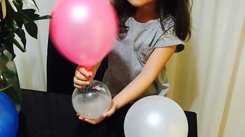 Chemical experiment by 4 years old girl
