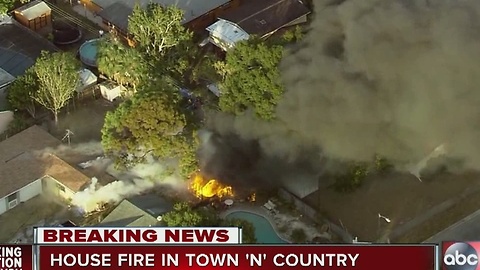 Hillsborough County Fire Rescue on scene of house fire in Town 'N' Country