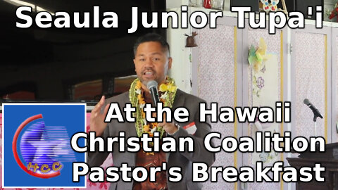 Seaula Junior Tupa'i at the Hawaii Christian Coalition Pastor's Breakfast