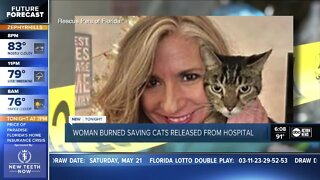 Woman recovering after saving cats from house fire