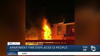 Chula Vista apartment fire displaces twelve