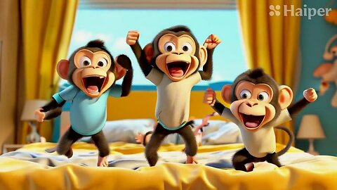 five little monkeys jumping on the bed children rhymes kids song nursery rhymes