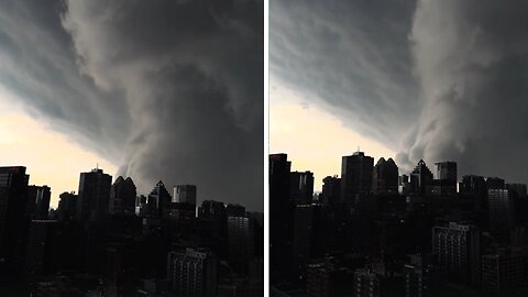 Unrealistic footage shows huge thunderstorm clouds in Toronto