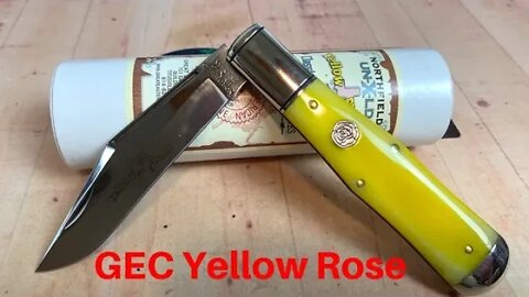 GEC Northfield UN-X-LD 97 Allegheny Yellow Rose slip joint knife