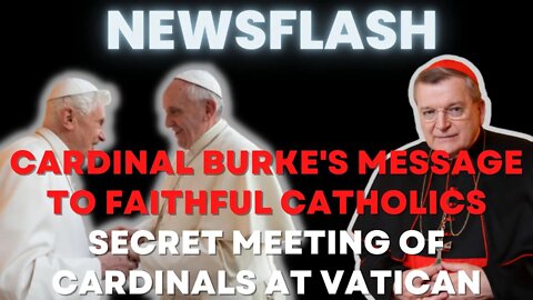 NEWSFLASH: Cardinal Burke's Message to Faithful Catholics, Secret Meeting at the Vatican!