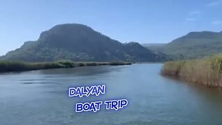 DALYAN TURKEY BOAT TRIP ALONG RIVER.