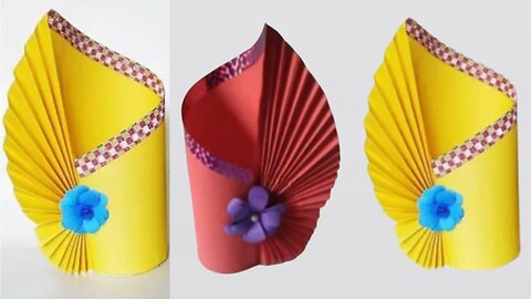 How To Make a Flower Vase /Paper Vase / Making Paper Flower Vase / Simple Paper Crafts at Home