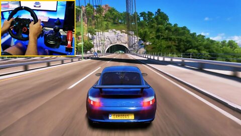 FORZA HORIZON 5 Steering Wheel G29 GAMEPLAY - PORSCHE 911 GT3 2004