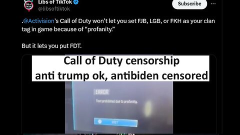 Call of Duty censors anti biden names, but allows anti trump names