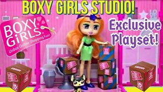 New! Boxy Girls STUDIO PLAYSET with Exclusive Seven Doll and Boxy Girl Pet ( 2019 )