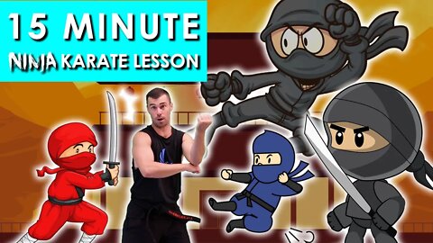 NINJA KARATE LESSON - Kids Ninja Karate Class, Online Slef Defenc Class for Children - kick and chop