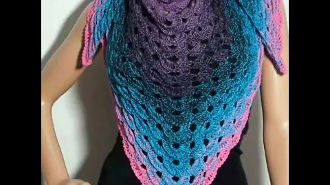 How to crochet shawl written pattern in description