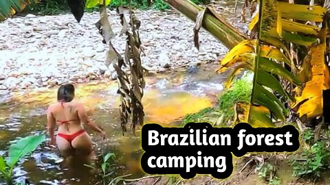 Brazilian forest camping overnight solo camping