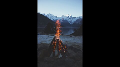 Relaxing Rocky mountains campfire ambience night | fire sounds for sleeping and anxiety relief