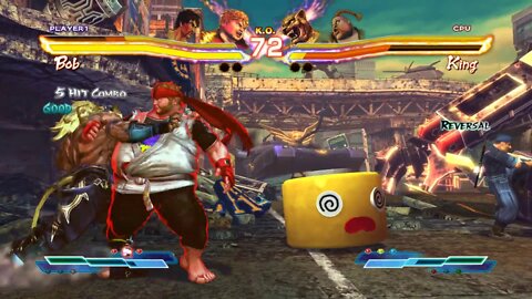 Street Fighter X Tekken: Bob (Swap Costume) & Law vs King & Rufus - 1440p No Commentary