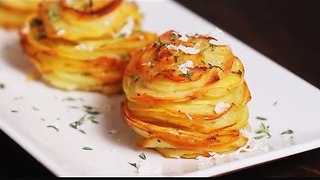 Delicious parmesan potato stacks recipe