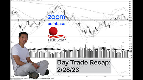 Day Trade Recap - 2.28.23 $COIN $FSLR $ZM (overnight swing)