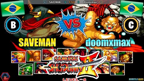 Samurai Shodown II (SAVEMAN Vs. doomxmax) [Brazil Vs. Brazil]