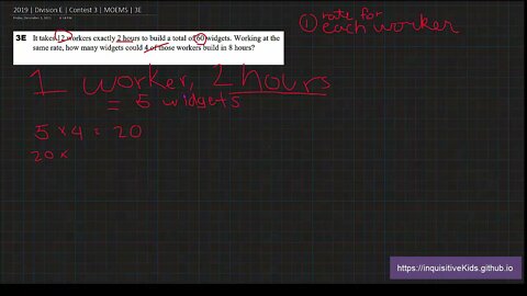 Math Olympiad for Elementary | 2019 | Division E | Contest 3 | MOEMS | 3E