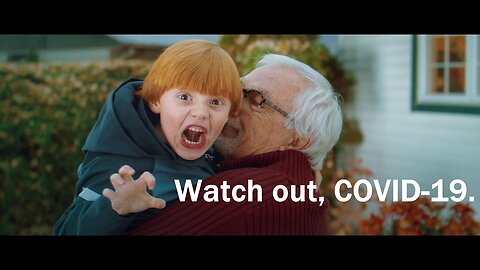 Québec's child vaccination ad: Scary face (and scarred heart) (Nov. 2021)