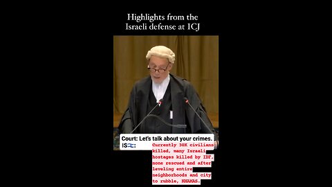 israeli highlignt reel for defense at ICJ Genocide trial.