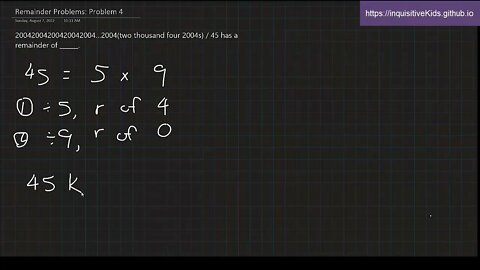 6th Grade Remainder Problems: Problem 4