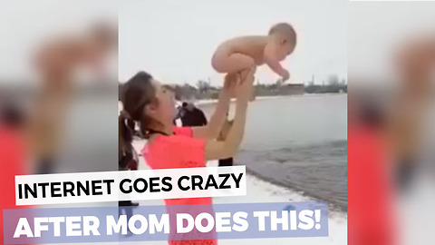 Russian Mom Goes For Painful Icy Swim With Tiny Baby