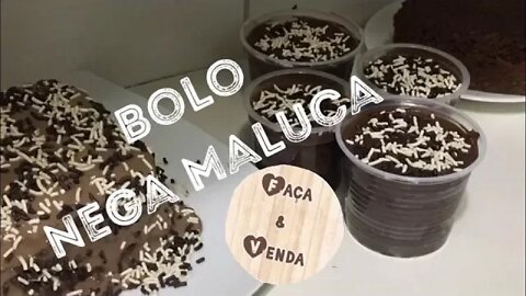 Bolo Nega Maluca Com Danette Caseiro - No Potinho, Com recheio e cobertura ou simples Delicioso
