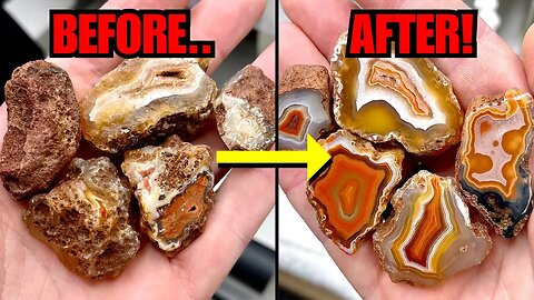 Grinding Away the Husk to Expose Agate Bands!