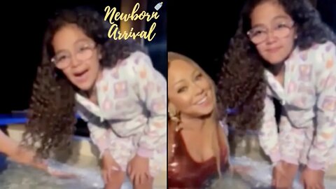 Mariah Carey & Nick Cannon's Daughter Monroe Take A Dip In The Pool With Mommy! 🌊