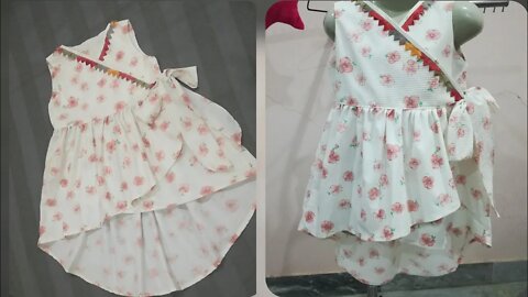 Baby frock cutting and stitching.