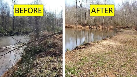 8 Acre Picker's Paradise Pond Dam Repairs and BEFORE & AFTER follow up!