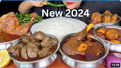 2024 HANDI MUTTON CURRY,HANDI CHICKEN CURRY,LIVER CURRY,EGG CURRY,FISH CURRY *ASMR EATING