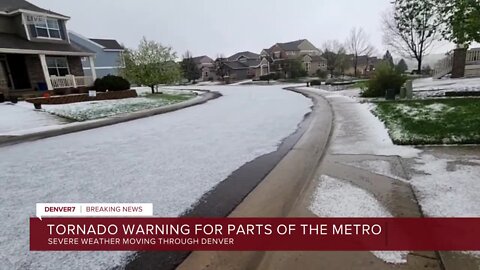 Hail pummels down in Castle Rock as tornado warnings and watches remain in effect