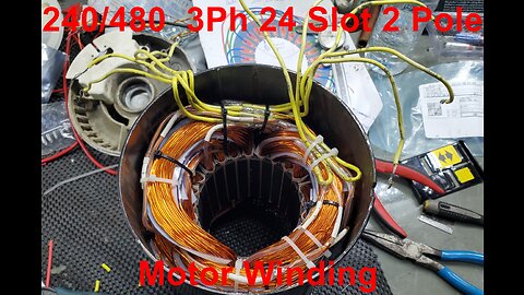 240 480 Volt 3 Phase 24 Slot 2 Pole Motor Rewinding