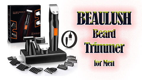 BEAULUSH Beard Trimmer for Men, Mens Beard Face Hair Trimmer Cordless Washable Facial Nose Mustache