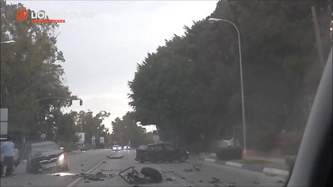 Intense head on car crash in Marbella, Spain