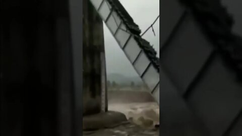Railway bridge collapsed in Himachal Pradesh state in northern India due to heavy rains