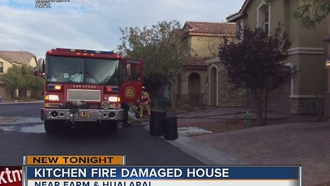 3 displaced after kitchen fire in northwest Las Vegas